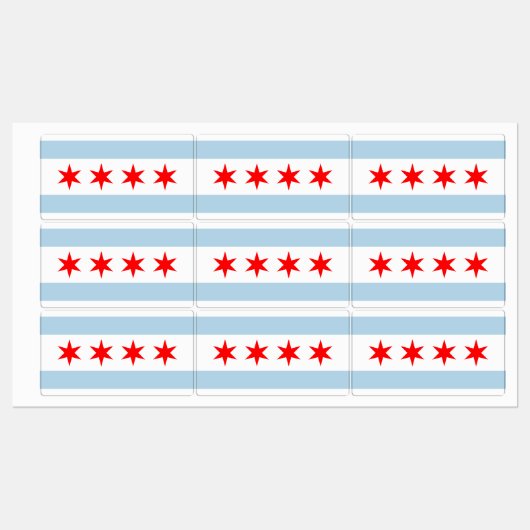 Chicago stadsflag aangepaste labels voor meerdere  (Vel)