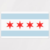 Chicago stadsflag aangepaste labels voor meerdere  (Design 2)