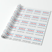 Chicago stadsflag op maat gemaakte inpakpapier rol (Uitgerold)