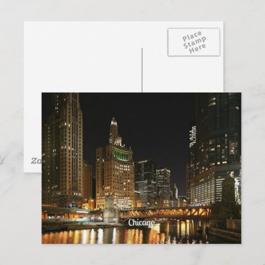 Chicago stadsgezicht briefkaart (Voorkant / Achterkant)