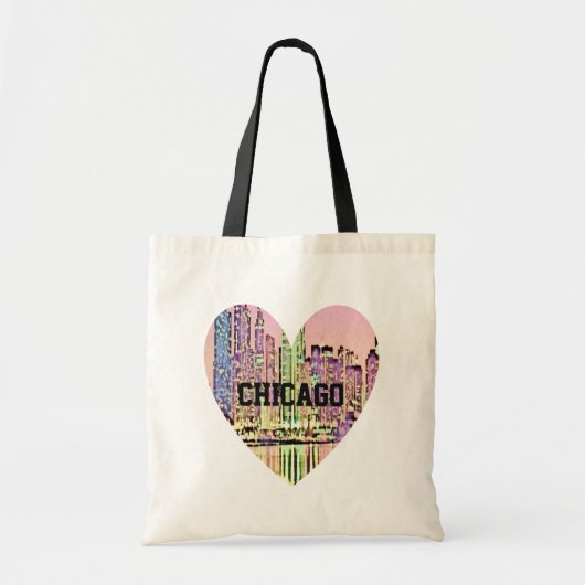 Chicago stadsgezicht Hart Tote Bag (Voorkant)