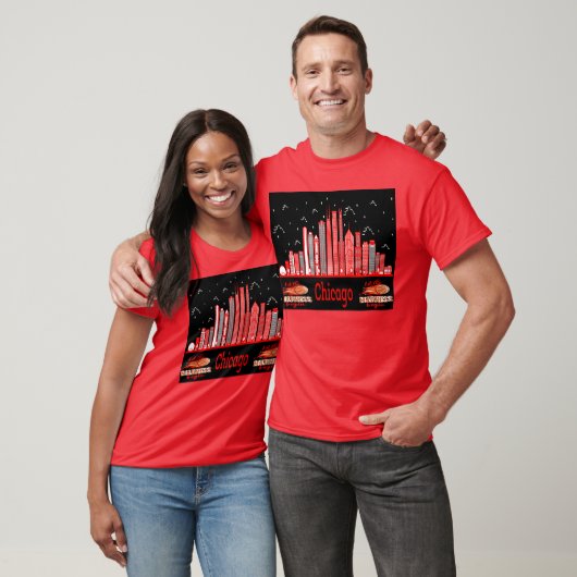 Chicago stadsgezicht ontwerp T-shirt (Unisex)