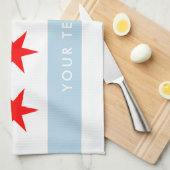 Chicago stadsvlag aangepaste keukenhanddoek cadeau (Quarter Fold)