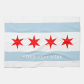 Chicago stadsvlag aangepaste keukenhanddoek cadeau (Horizontaal)