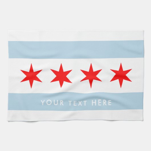 Chicago stadsvlag aangepaste keukenhanddoek cadeau (Horizontaal)