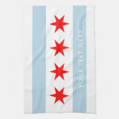 Chicago stadsvlag aangepaste keukenhanddoek cadeau (Verticaal)