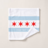 Chicago stadsvlag gepersonaliseerde handdoek set c (Wasdoekje)