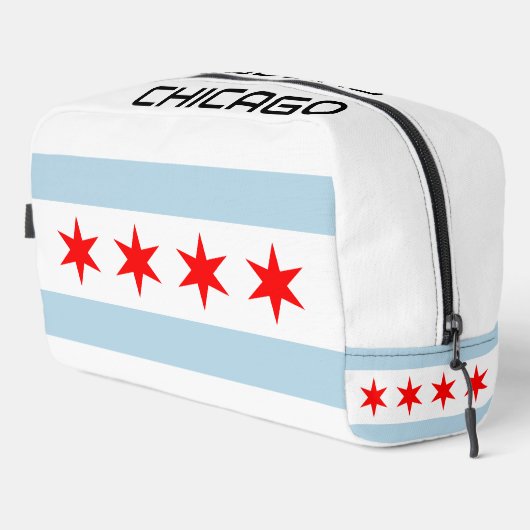 Chicago stadsvlag gepersonaliseerde toilettas toilettasje (Rechterhoek)