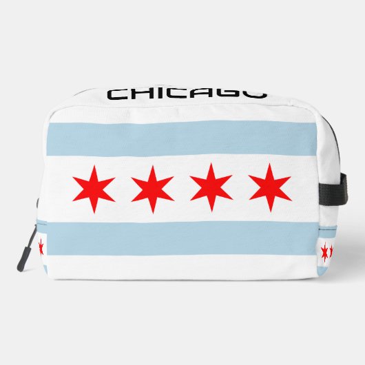Chicago stadsvlag gepersonaliseerde toilettas toilettasje (Achterkant)