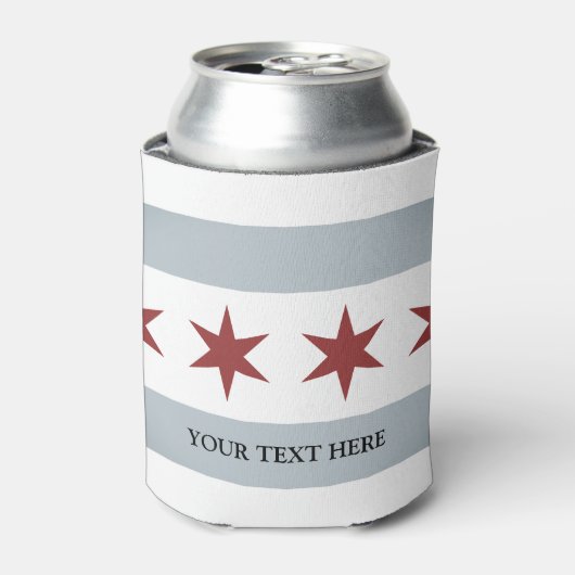  Chicago stadsvlag koelbox drink houder Blikjeskoeler (Blikje Voorkant)