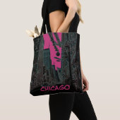 Chicago State Street bij Kerstmis 1967 Ggloed Edge Tote Bag (Dichtbij)