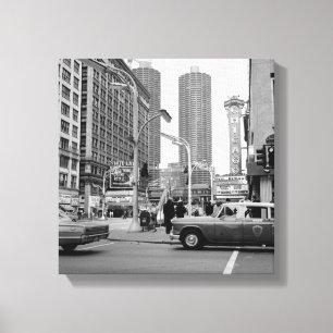 Chicago State Street May 7, 1967 James Bond Canvas Afdruk