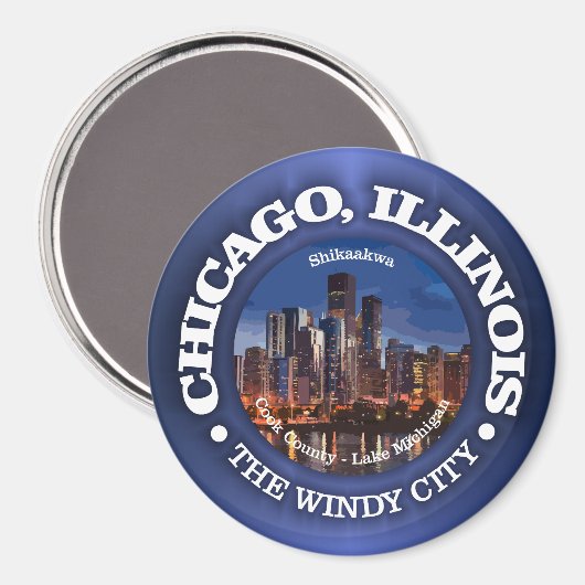 Chicago (steden) magneet (Voorkant / Achterkant)
