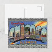 Chicago  stijl Reis Briefkaart Big City! (Voorkant / Achterkant)