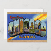 Chicago  stijl Reis Briefkaart Big City! (Voorkant / Achterkant)