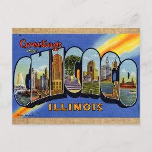 Chicago  stijl Reis Briefkaart Big City!