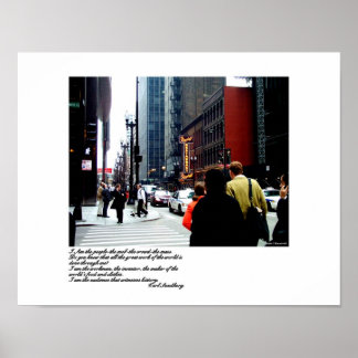 Chicago Street Scene met Sandburg Poem Poster