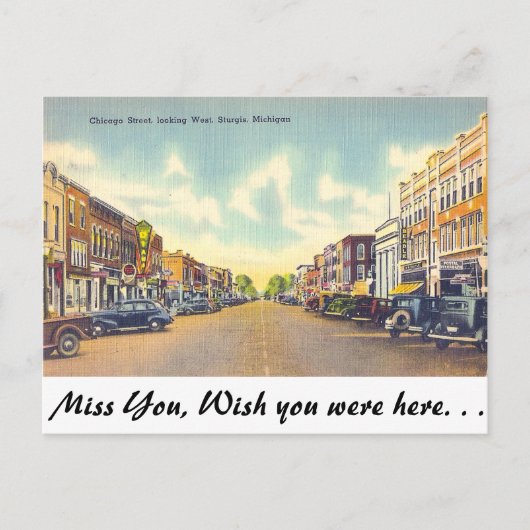 Chicago Street, Sturgis, Michigan Briefkaart (Voorkant)