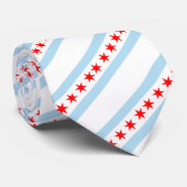 Chicago stropdas, mode VS, Chicago vlag zakelijk Stropdas (Opgerold)