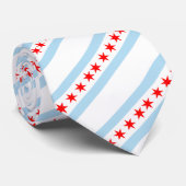 Chicago Stropdassen, mode VS, Chicago Flag busines Stropdas (Opgerold)