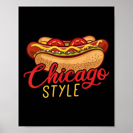 Chicago Style Best Hot Dog Gift Hotdog Poster (Voorkant)