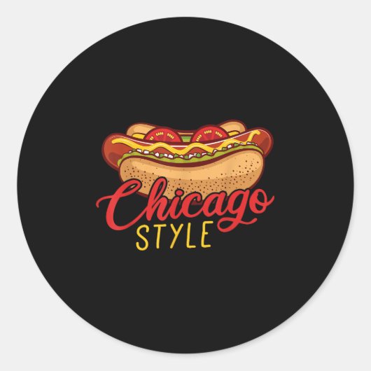 Chicago Style Best Hot Dog Gift Hotdog Ronde Sticker (Voorkant)