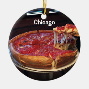 Chicago Style Deep Dish Keramisch Ornament