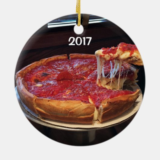 Chicago Style Deep Dish Keramisch Ornament (Achterkant)