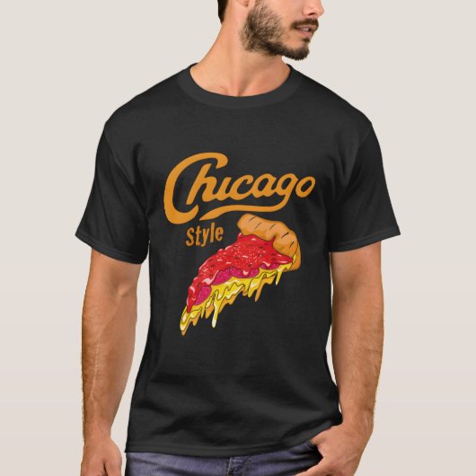 Chicago Style Deep Dish Pan Pizza T-shirt (Voorkant)