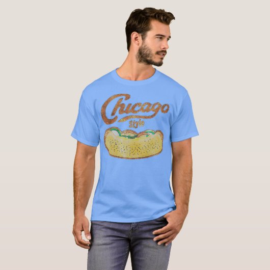Chicago Style Hot Dog Disted T-shirt (Voorkant volledig)