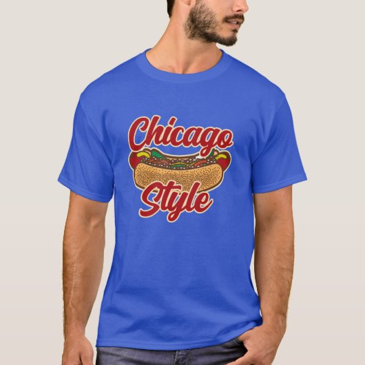 Chicago Style Hot Dog Fun Food Illustratie Overig T-shirt (Voorkant)
