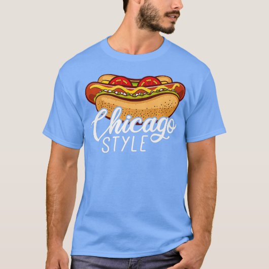Chicago Style HOT DOG Gift Hotdog Premium T-shirt (Voorkant)