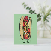 Chicago Style Hot Dog hot red poppy bun moustard Briefkaart (Staand voorkant)