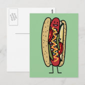 Chicago Style Hot Dog hot red poppy bun moustard Briefkaart (Voorkant / Achterkant)
