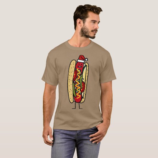 Chicago style hot dog kerstkerstkersthapje poppy t-shirt (Voorkant volledig)