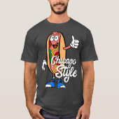 Chicago Style Hot Dog papaver zaad broodje ontwerp T-shirt (Voorkant)