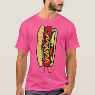 Chicago Style Hot Dog-papaverzaad, rood heet T-shirt