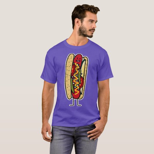 Chicago Style Hot Dog-papaverzaad, rood heet T-shirt (Voorkant volledig)