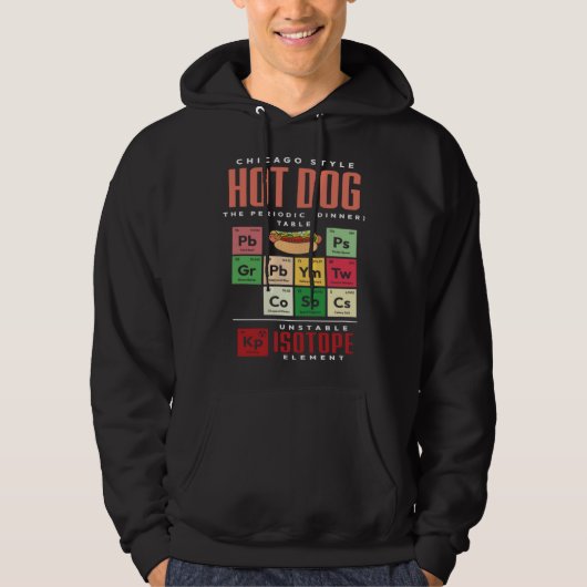 Chicago Style Hot Dog Periodic Dinner Table of Ele Hoodie (Voorkant)