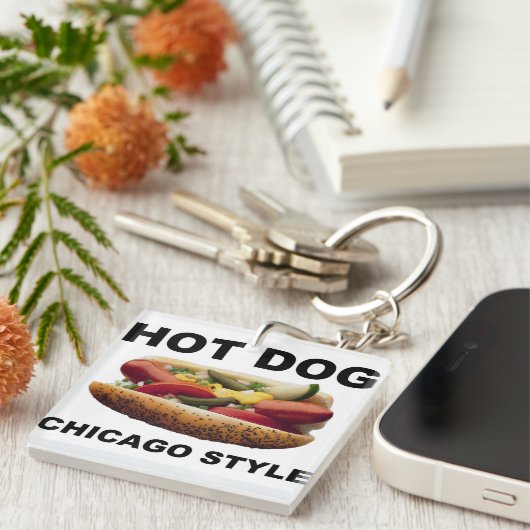 Chicago Style Hot Dog Sleutelhanger (Voorkant Rechts)
