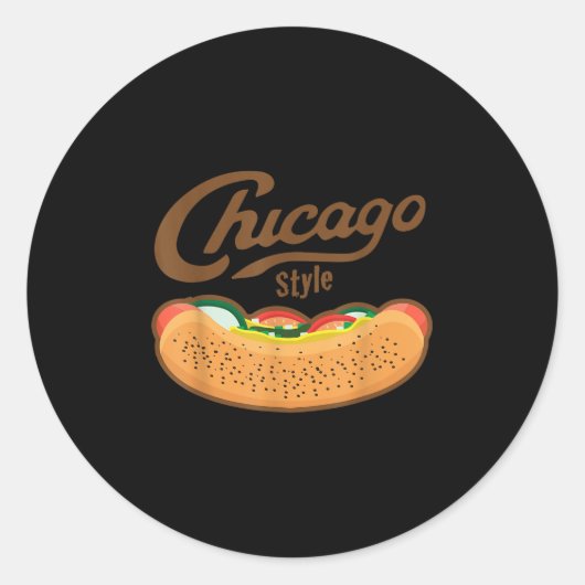 Chicago Style Hot Dog Summer Ronde Sticker (Voorkant)