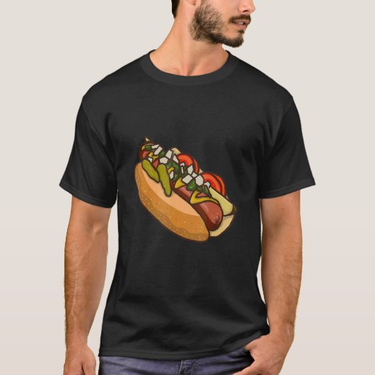 Chicago Style Hot Dog T-shirt (Voorkant)