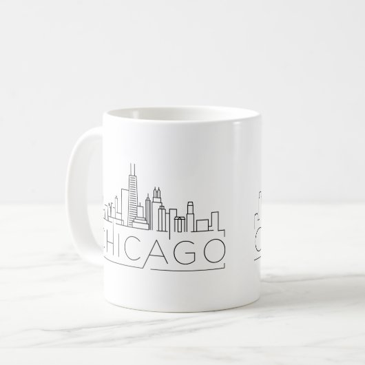 Chicago Stylized Skyline Koffiemok (Voorkant links)