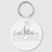 Chicago Stylized Skyline Sleutelhanger (Voorkant)