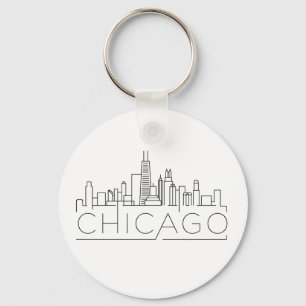 Chicago Stylized Skyline Sleutelhanger