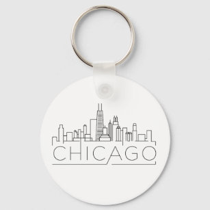 Chicago Stylized Skyline Sleutelhanger