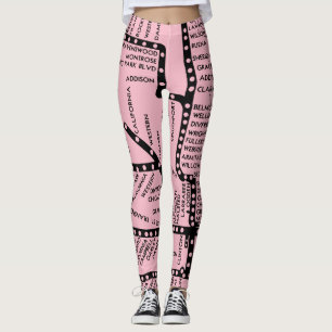  Chicago Subway Map met trein stopt Chicago Leggings