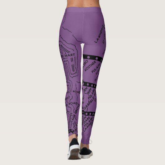  Chicago Subway Map met trein stopt Chicago Leggings (Achterkant)