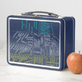 Chicago Subway Map met trein stopt kleurrijke vint (In situ)