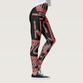 Chicago Subway Map met treinstops NEON RED Leggings (Rechts)